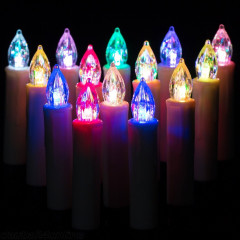 Vánoční svíčky na stromeček 20 LED včetně baterií | barevné č.2