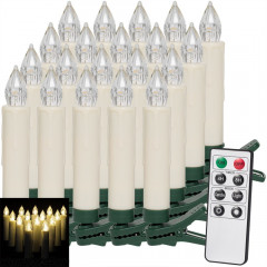 Vánoční svíčky na stromeček 20 LED | teplá bílá č.1