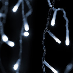 Vánoční LED řetěz déšť s dálkovým ovládáním 15 m | studená bílá 600 LED č.3