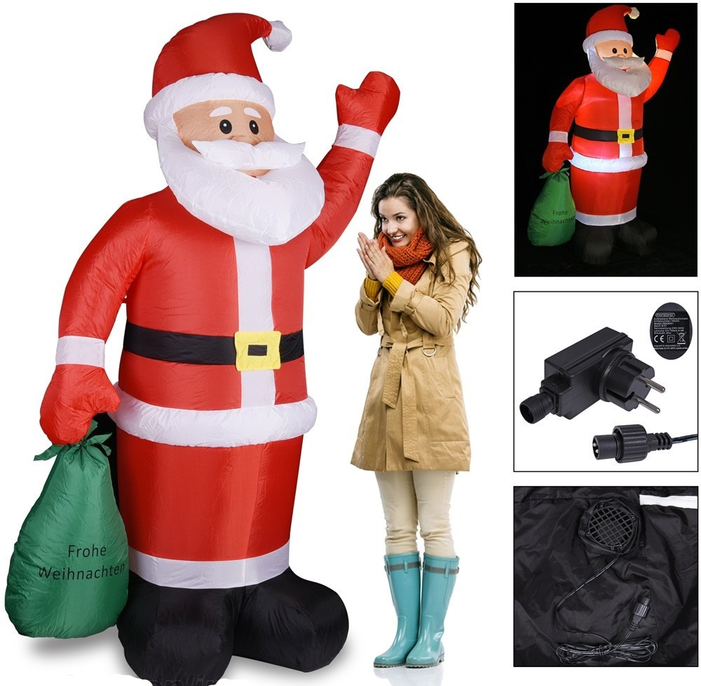 Goleto Nafukovací Santa Claus s LED osvětlením | 195 cm