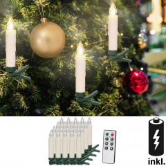 Vánoční svíčky na stromeček 20 LED včetně baterií | teplá bílá č.1