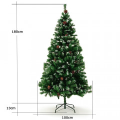 Umělý vánoční stromeček zasněžený se šiškami 180 cm č.2