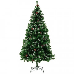 Umělý vánoční stromeček zasněžený se šiškami 180 cm č.1