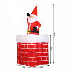 Nafukovací vánoční dekorace - Komín se Santa Clausem | 178 cm č.3