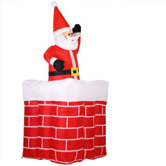 Nafukovací vánoční dekorace - Komín se Santa Clausem | 178 cm č.2