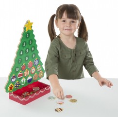 Dřevěný adventní kalendář Vánoční stromeček s magnetky č.2