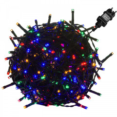 Vánoční LED osvětlení 60 m | barevné 600 LED | zelený kabel č.1
