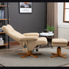 Masážní televizní křeslo Scott s podnožkou | béžové č.2