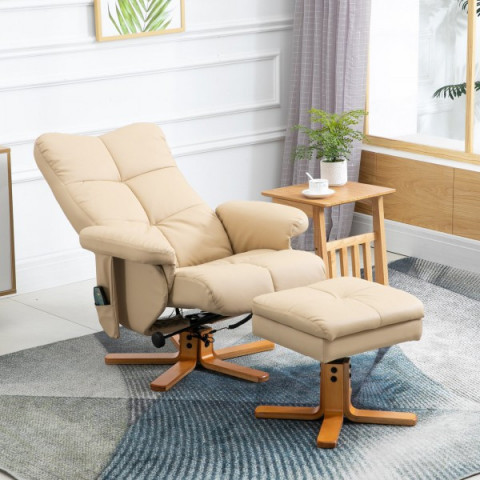 Masážní televizní křeslo Scott s podnožkou | béžové č.4