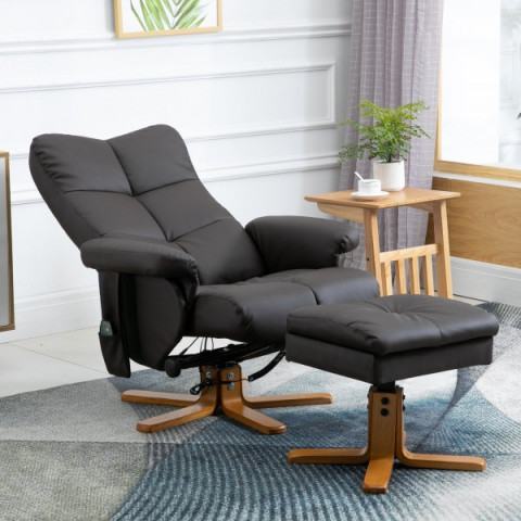 Masážní televizní křeslo Scott s podnožkou | hnědé č.2