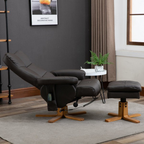 Masážní televizní křeslo Scott s podnožkou | hnědé č.5