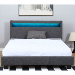 Čalouněná postel Verona s LED osvětlením 120 x 200 cm | tmavě šedá č.2