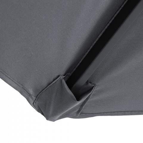 Zahradní slunečník s LED osvětlením a boční nohou Ø 330 cm | šedý č.9