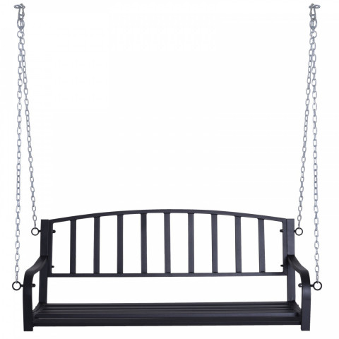 Zahradní závěsná lavička kovová | černá č.3