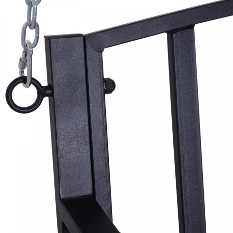 Zahradní závěsná lavička kovová | černá č.6