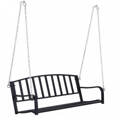 Zahradní závěsná lavička kovová | černá č.2