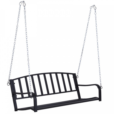 Zahradní závěsná lavička kovová | černá č.2