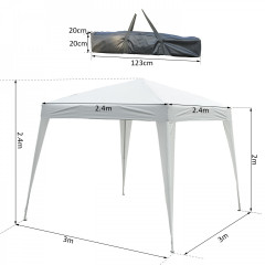 Zahradní párty stan nůžkový 3 x 3 m | bílý č.2