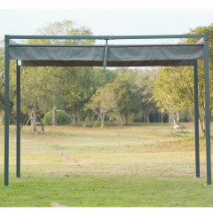 Zahradní kovová pergola se zatahovací střechou 298 x 213 x 222 cm | šedá č.2