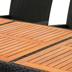 Zahradní polyratanová jídelní sestava Roma | černá č.2