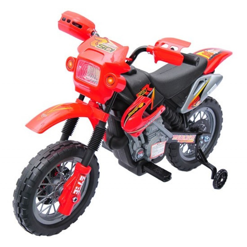 Goleto Dětská elektrická motorka Enduro, červená