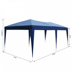 Zahradní skládací párty stan 3 x 6 m | modrý č.3