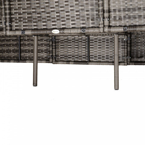 Zahradní polyratanová třímístná pohovka | šedo-hnědá č.8