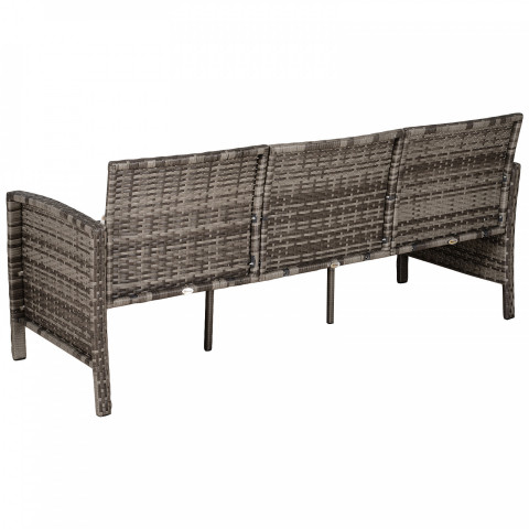 Zahradní polyratanová třímístná pohovka | šedo-hnědá č.7