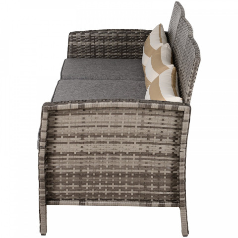 Zahradní polyratanová třímístná pohovka | šedo-hnědá č.5