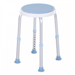 Otočná kulatá stolička do sprchy | modro-bílá č.1