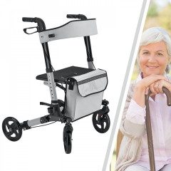 Čtyřkolové šedé chodítko pro seniory Rollator č.2