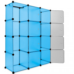 Variabilní regálový systém na boty modrý 115 cm x 37 cm x 150 cm | 12 boxů č.1