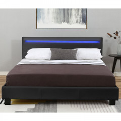 Čalouněná postel Verona s LED osvětlením 120 x 200 cm | černá č.2