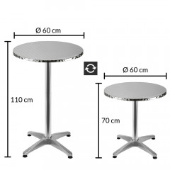 Barový stolek Ø 60cm | hliníkový č.3
