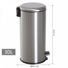 Pedálový odpadkový koš 30L | stříbrný č.3