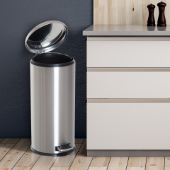 Pedálový odpadkový koš 30L | stříbrný