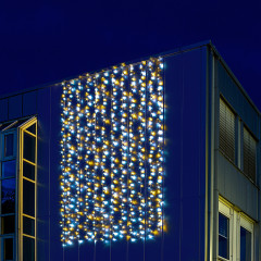 Vánoční LED závěs 3x6 m | studená + teplá bílá 600 LED č.1