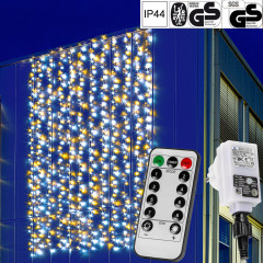 Vánoční LED závěs 3x6 m | studená + teplá bílá 600 LED č.2