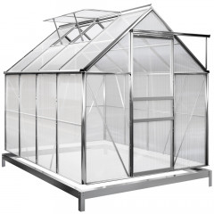 Hliníkový polykarbonátový skleník se základnou 7,6 m³ | 250 x 190 x 195 cm č.3