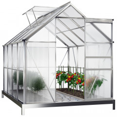 Hliníkový polykarbonátový skleník se základnou 7,6 m³ | 250 x 190 x 195 cm č.2