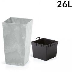 Plastový květináč 26,5 x 26,5 x 50 cm 26L | šedý č.2