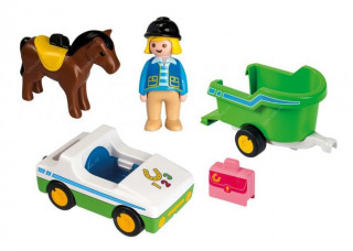 Playmobil 1.2.3 70181 Auto s přepravníkem na koně č.2