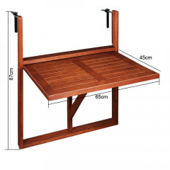 Závěsný balkonový stolek | akáciové dřevo č.3