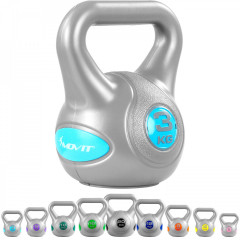 Kettlebell činka MOVIT 3 kg | šedo-modrá