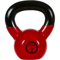 Kettlebell litinová činka MOVIT 4 kg | černo-červená č.1