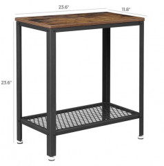 Rustikální obdélníkový stolek s policí | 60 x 30 x 60 cm č.3