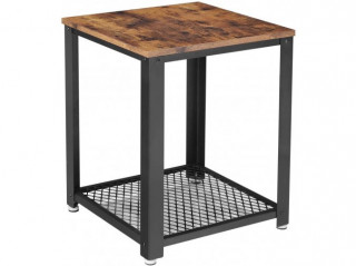 Rustikální čtvercový stolek s policí | 45 x 45 x 55 cm č.1