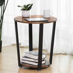 Rustikální kulatý stolek s policí | Ø 50 x 57 cm č.2
