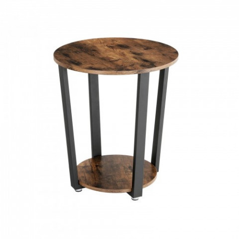 Rustikální kulatý stolek s policí | Ø 50 x 57 cm č.4