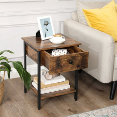 Rustikální noční stolek se zásuvkou | 40 x 40 x 55 cm č.3